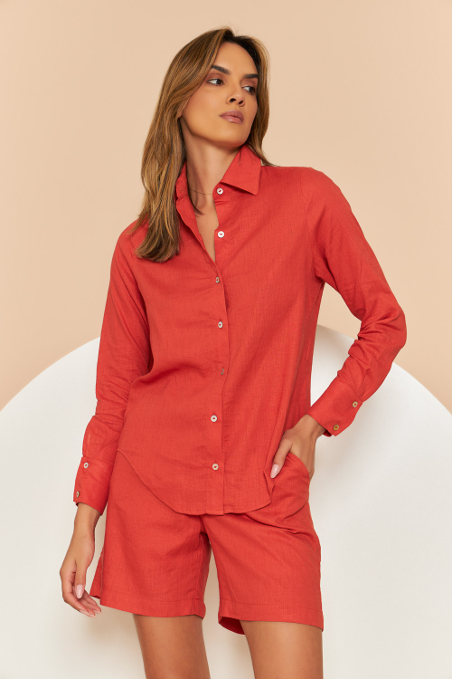 CAMISA AMALFI TERRACOTA