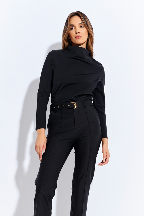 BLUSA HANA MANGA LONGA PRETO