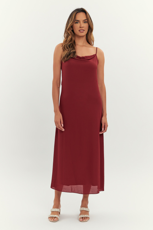 SLIP DRESS TAYLOR MERLOT