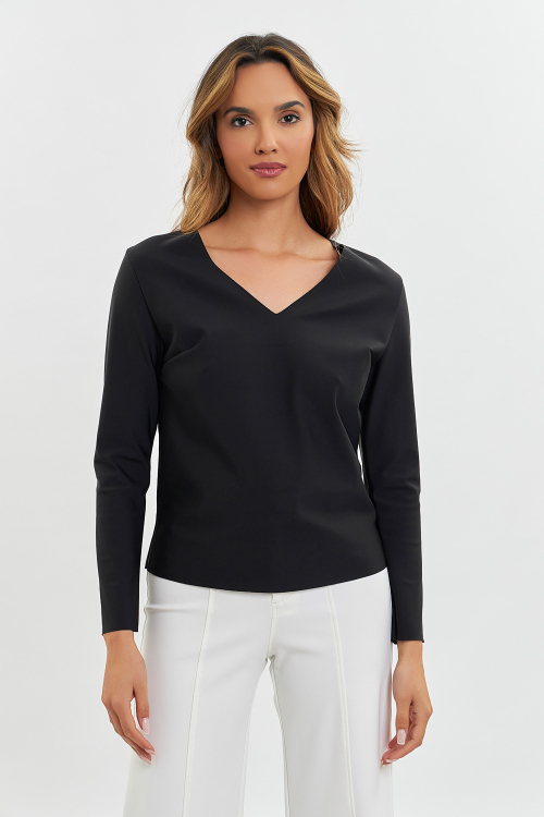 BLUSA JOANA MANGA LONGA PRETO