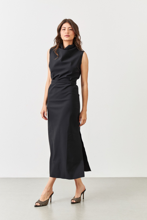 VESTIDO HANA MIDI PRETO