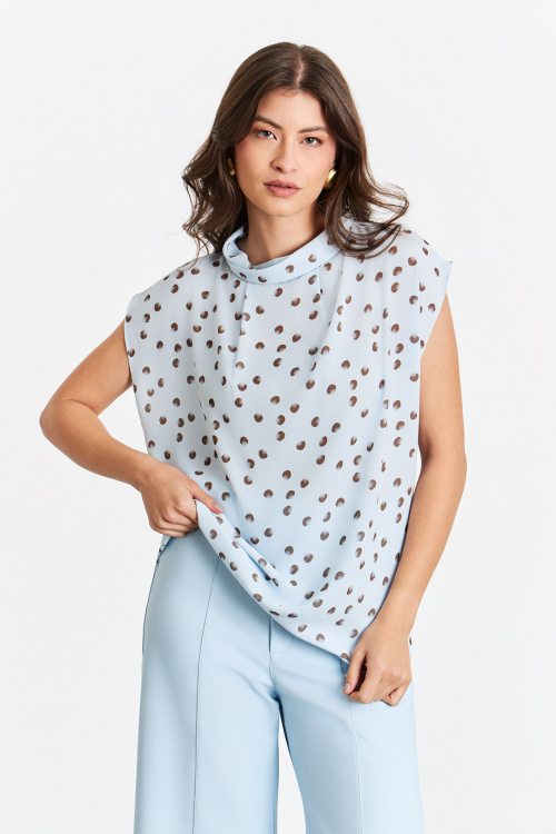 BLUSA LINDALVA ESTAMP POLKA_DOT_AZUL