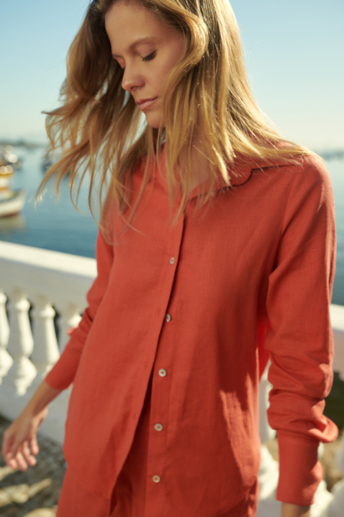 CAMISA AMALFI TERRACOTA