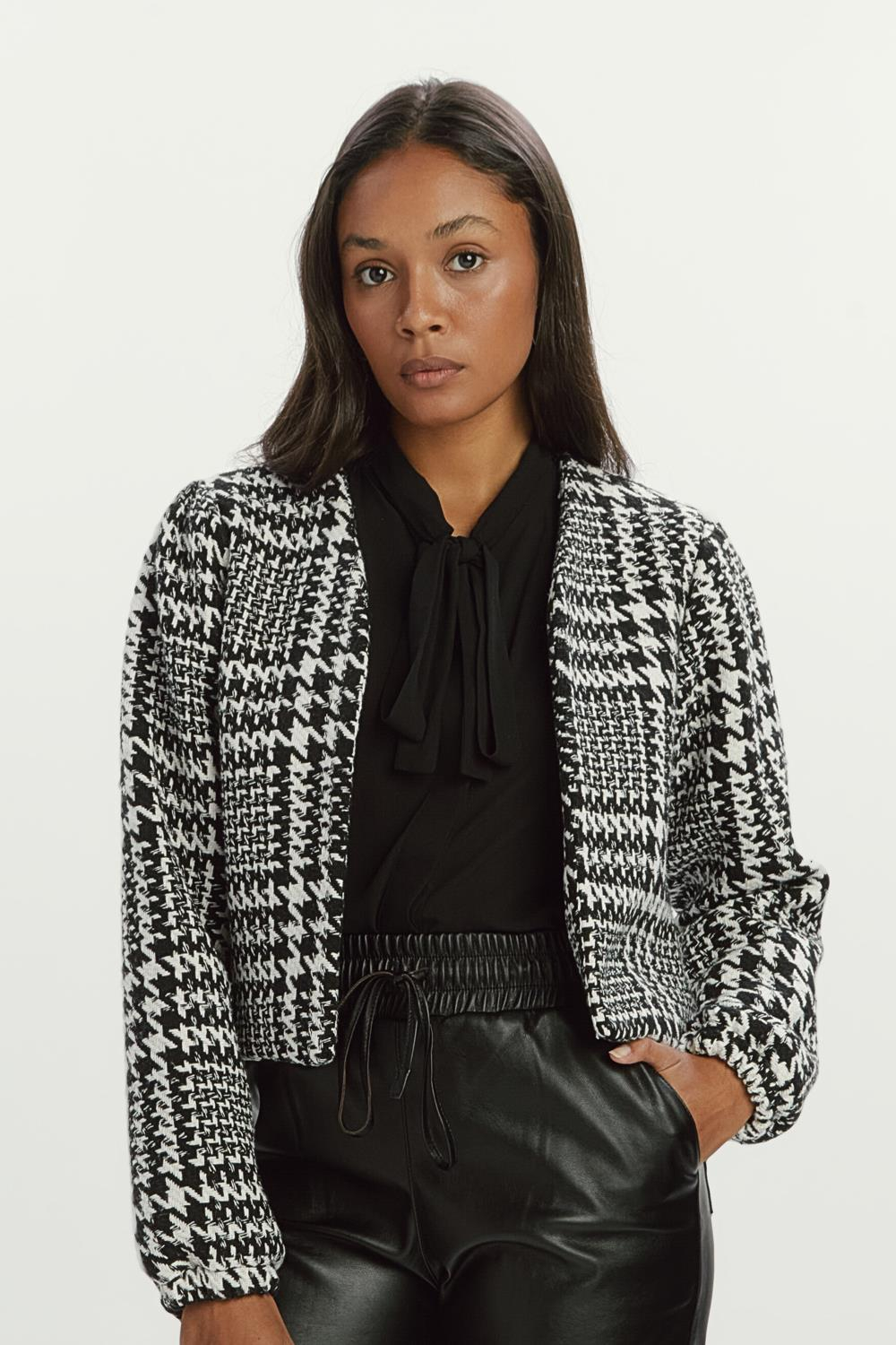 Casaco Spencer Audrey em Tweed Páprika